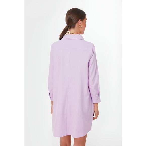 POMANDER PLACE Lavender Oxford Harris Shirt Dress Size XS NWT - Picture 2 of 6